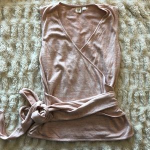 Light pink tie front shirt